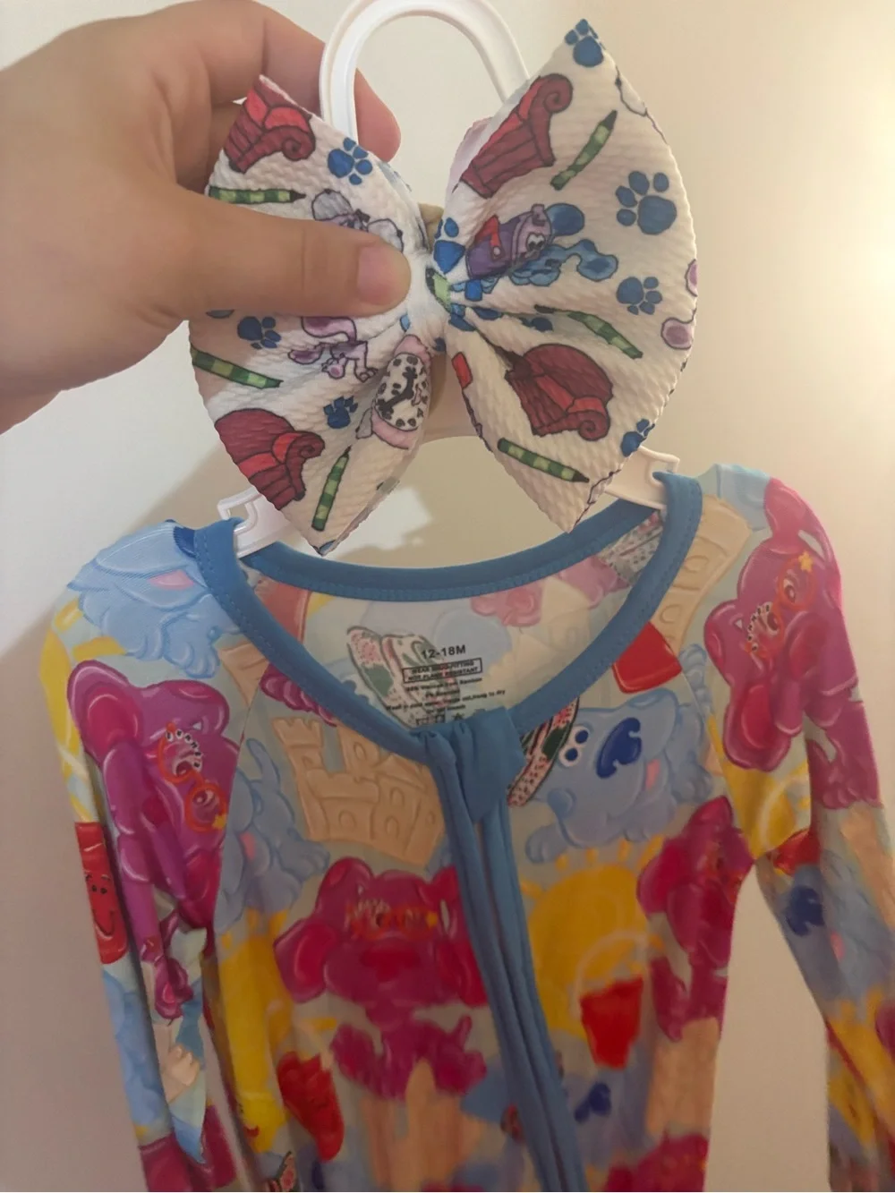 Bamboo zippy blues clues with bow 12-18 months NWOT